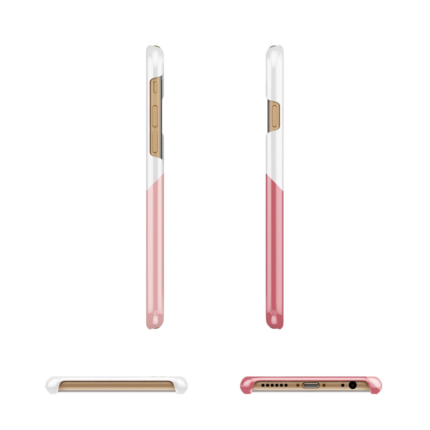 Abstract Pink Initial with Name Apple iPhone 6 3D Wrap Snap Case Angled Images