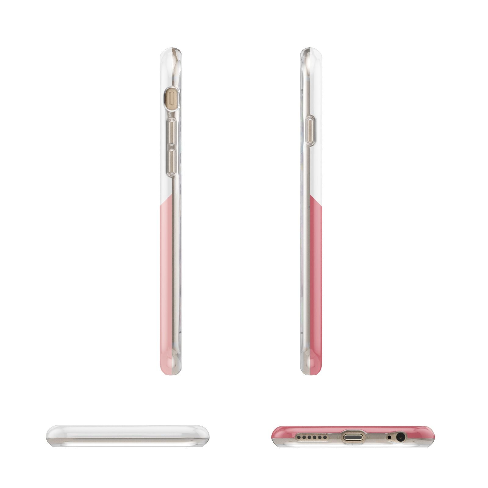 Abstract Pink Initial with Name Apple iPhone 6 3D Wrap Tough Case Alternative Image Angles