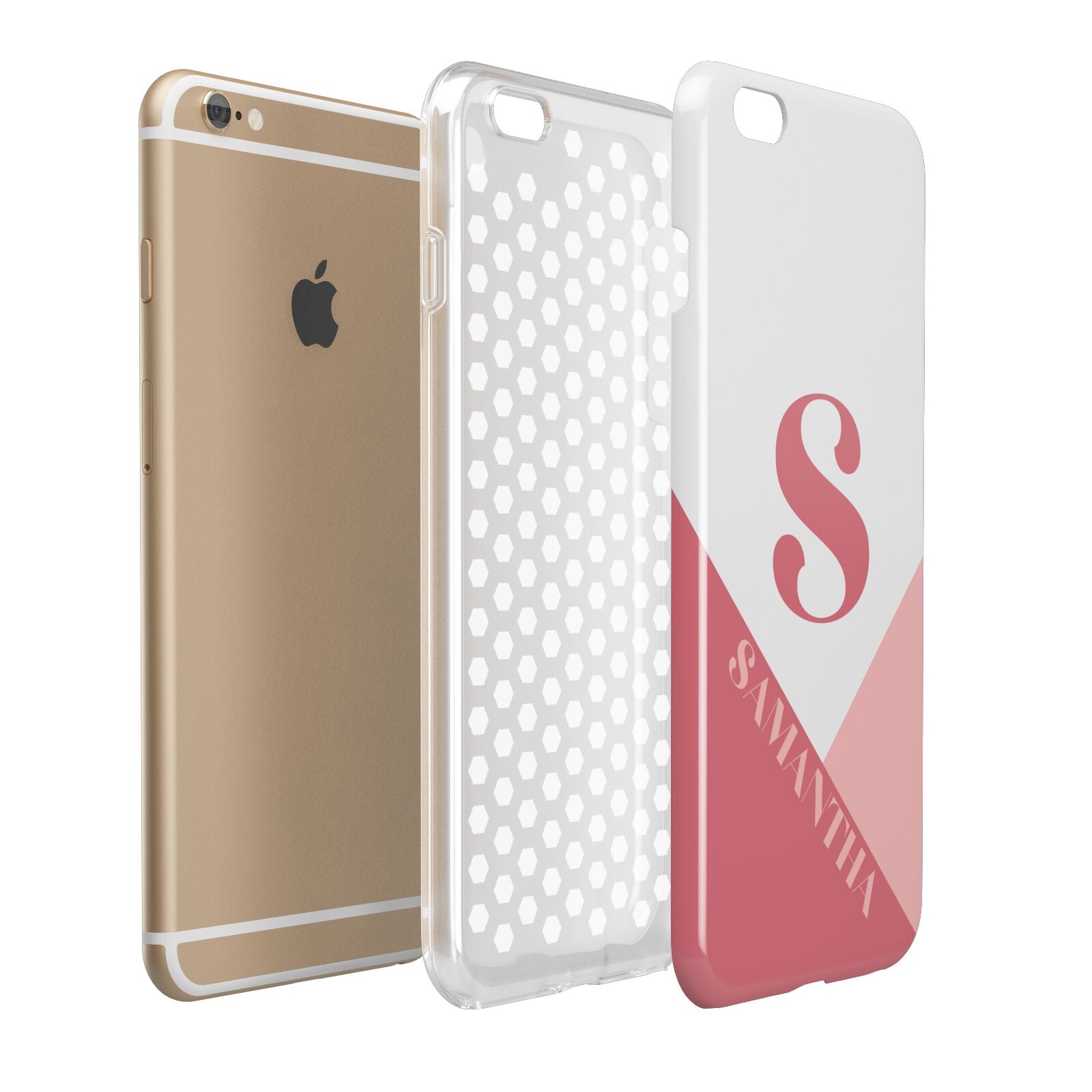 Abstract Pink Initial with Name Apple iPhone 6 Plus 3D Tough Case Expand Detail Image
