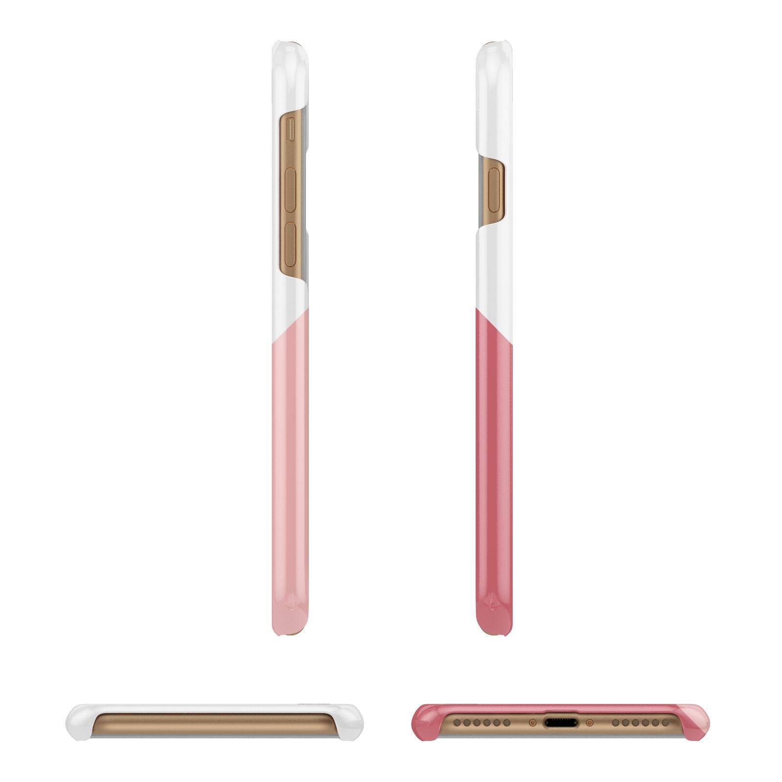 Abstract Pink Initial with Name Apple iPhone 7 8 3D Wrap Snap Case Angled Images