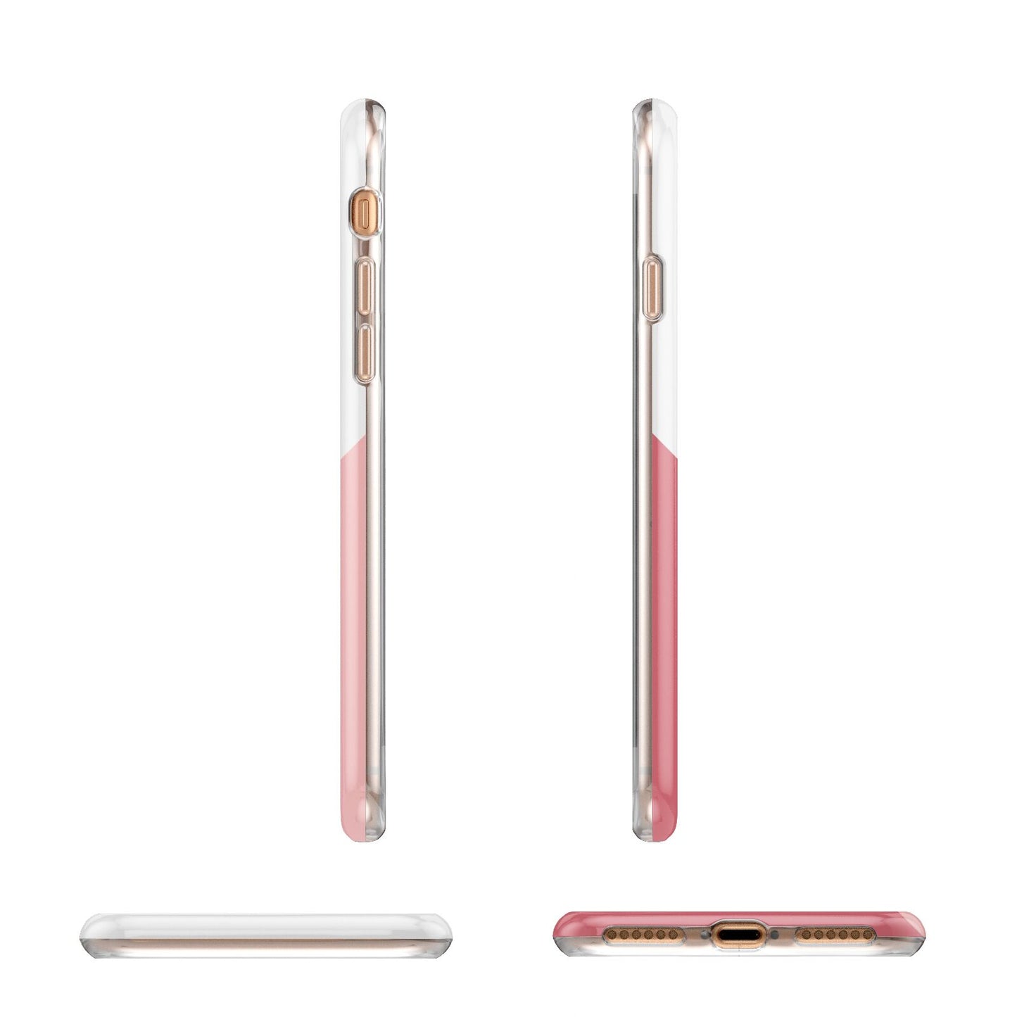 Abstract Pink Initial with Name Apple iPhone 7 8 3D Wrap Tough Case Alternative Image Angles