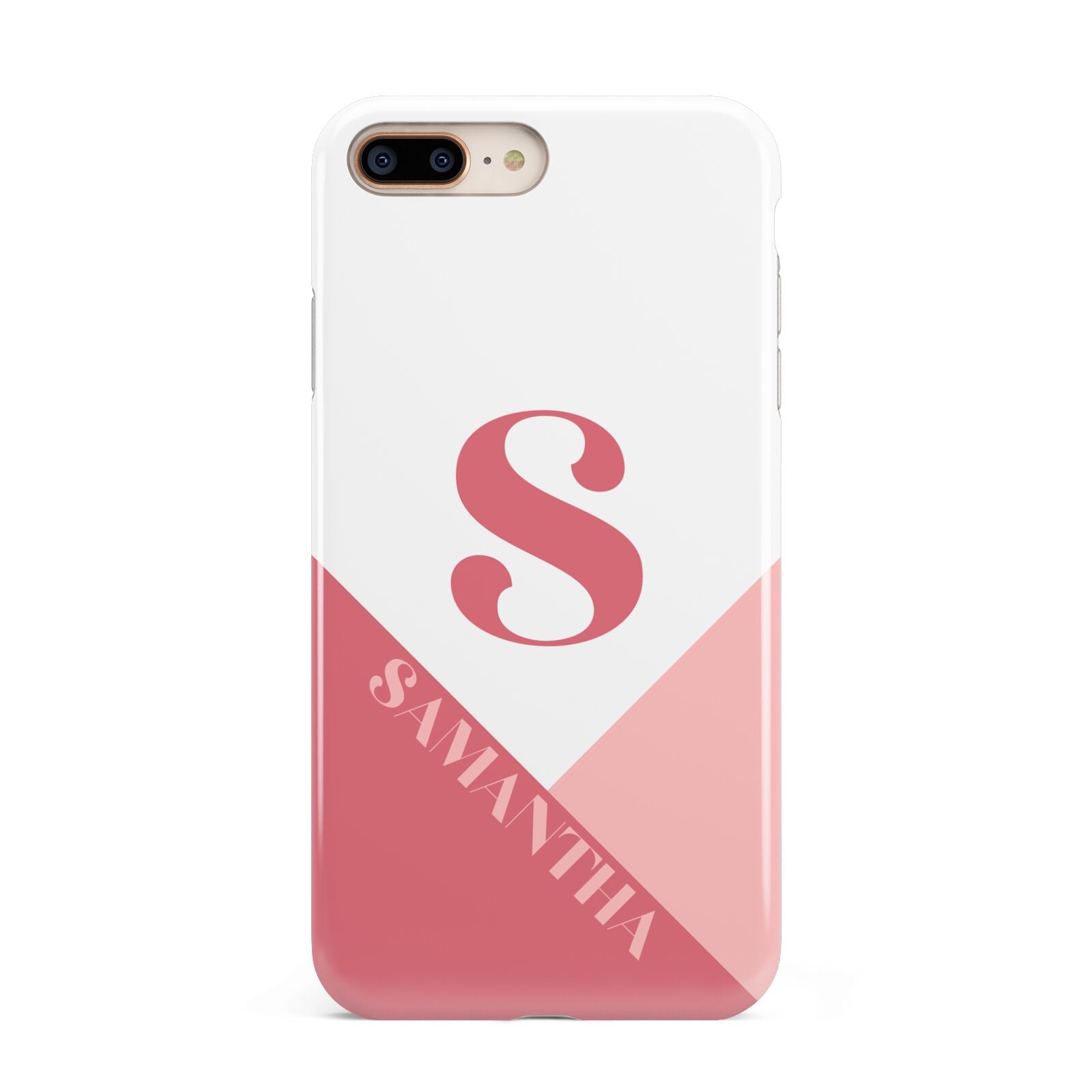 Abstract Pink Initial with Name Apple iPhone 7 8 Plus 3D Tough Case