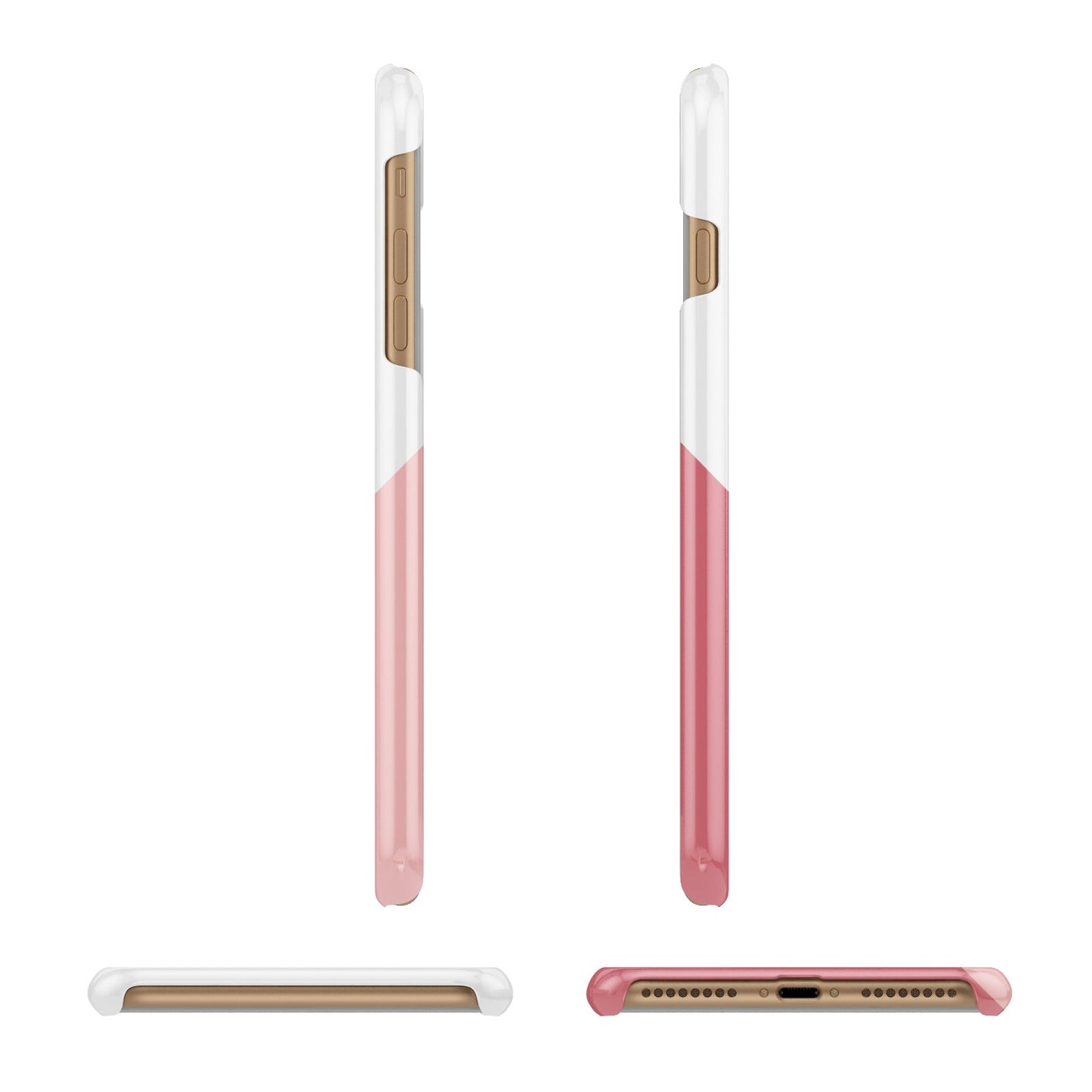 Abstract Pink Initial with Name Apple iPhone 7 Plus 3D Wrap Snap Case Angled Images