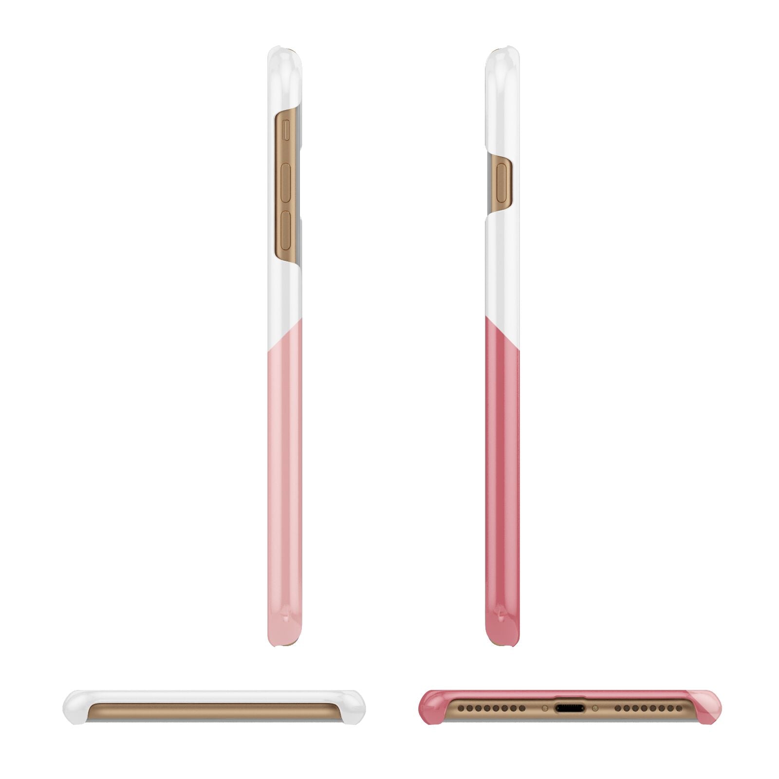 Abstract Pink Initial with Name Apple iPhone 7 Plus 3D Wrap Snap Case Angled Images