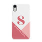 Abstract Pink Initial with Name Apple iPhone XR White 3D Snap Case
