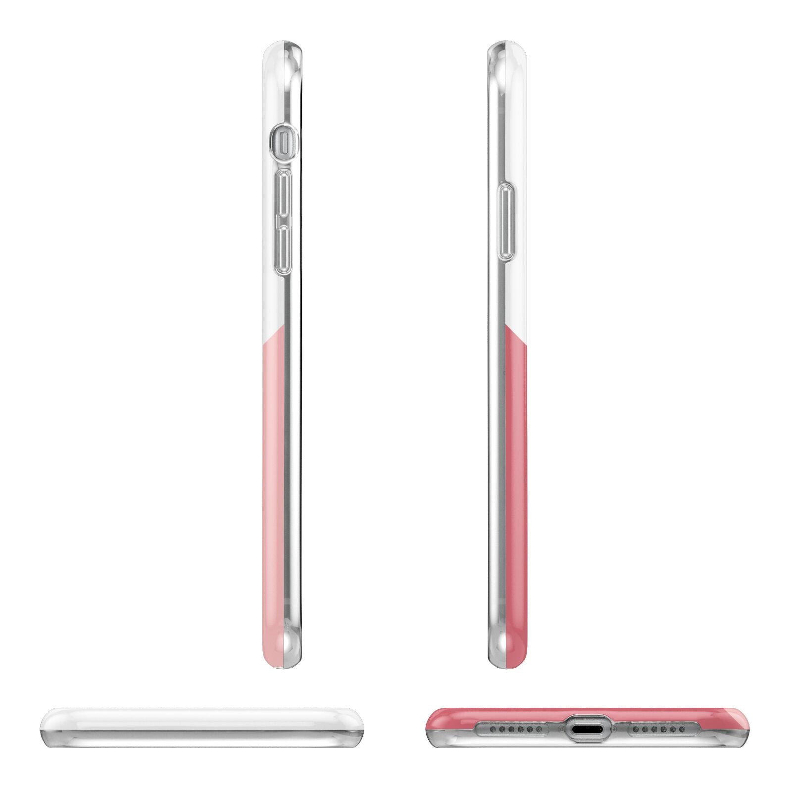 Abstract Pink Initial with Name Apple iPhone XR in White with 3D Wrap Tough Case Alternative Image Angles