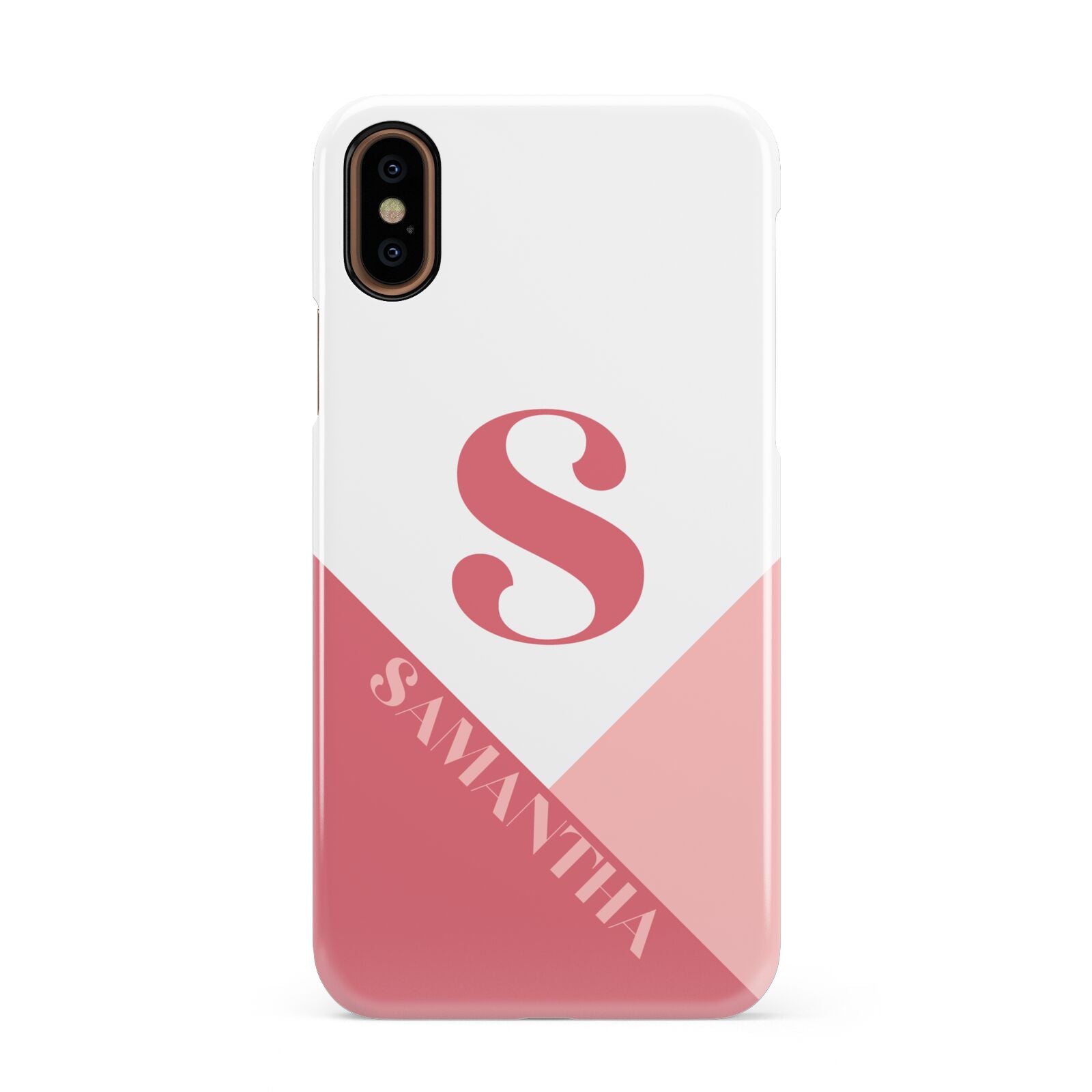 Abstract Pink Initial with Name Apple iPhone XS 3D Snap Case