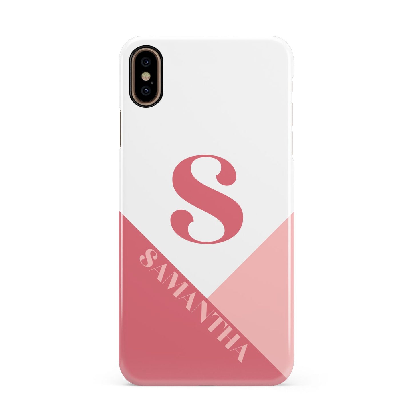 Abstract Pink Initial with Name Apple iPhone Xs Max 3D Snap Case
