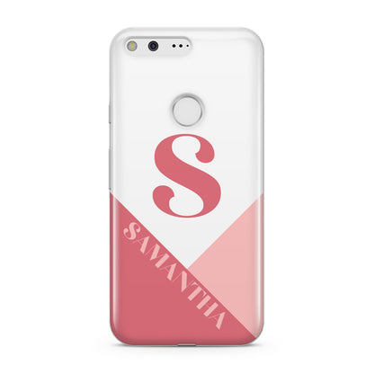 Abstract Pink Initial with Name Google Pixel Case