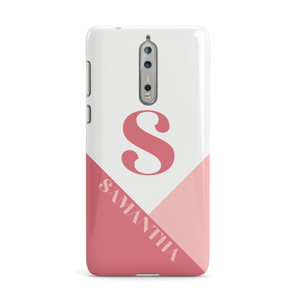 Abstract Pink Initial with Name Nokia Case