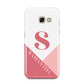 Abstract Pink Initial with Name Samsung Galaxy A3 2017 Case on gold phone