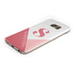 Abstract Pink Initial with Name Samsung Galaxy Case Bottom Cutout