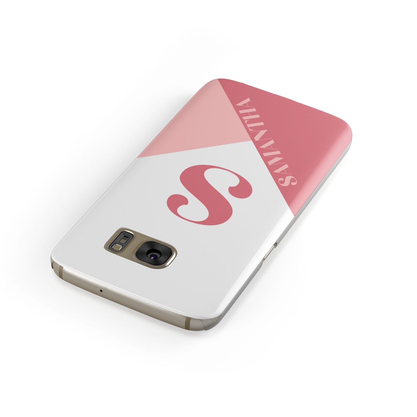 Abstract Pink Initial with Name Samsung Galaxy Case Front Close Up