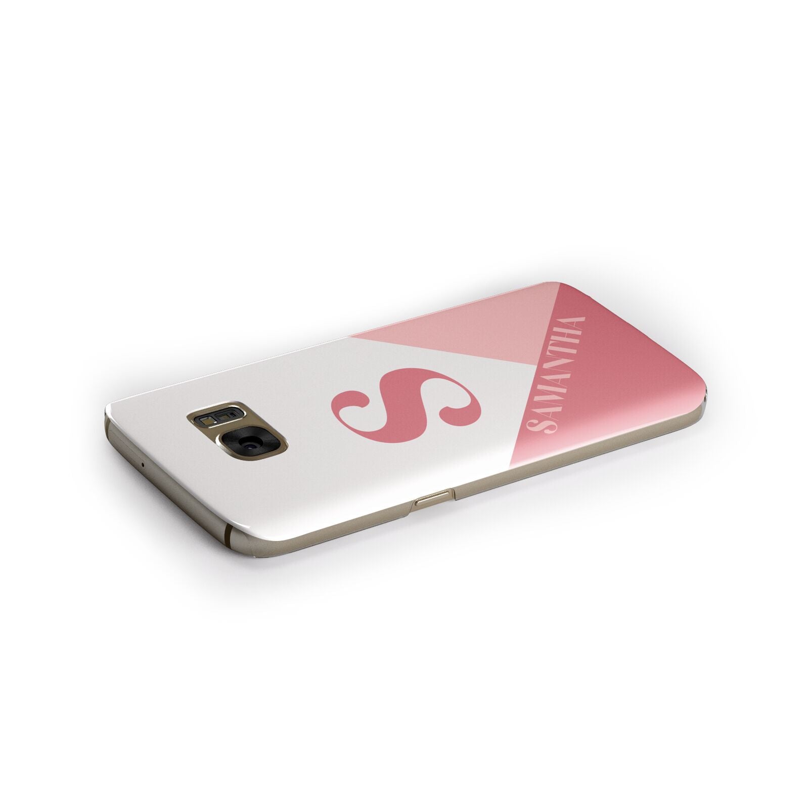 Abstract Pink Initial with Name Samsung Galaxy Case Side Close Up