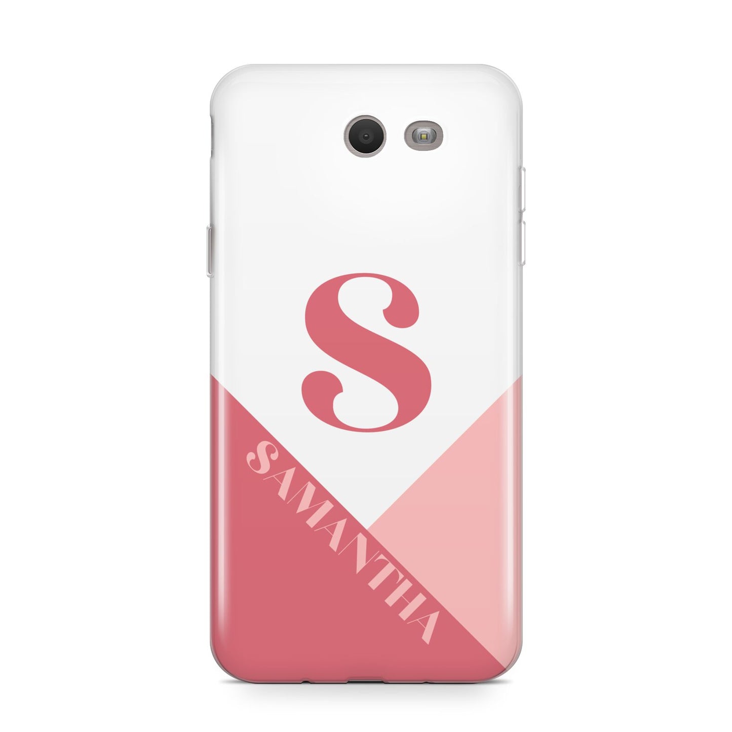 Abstract Pink Initial with Name Samsung Galaxy J7 2017 Case