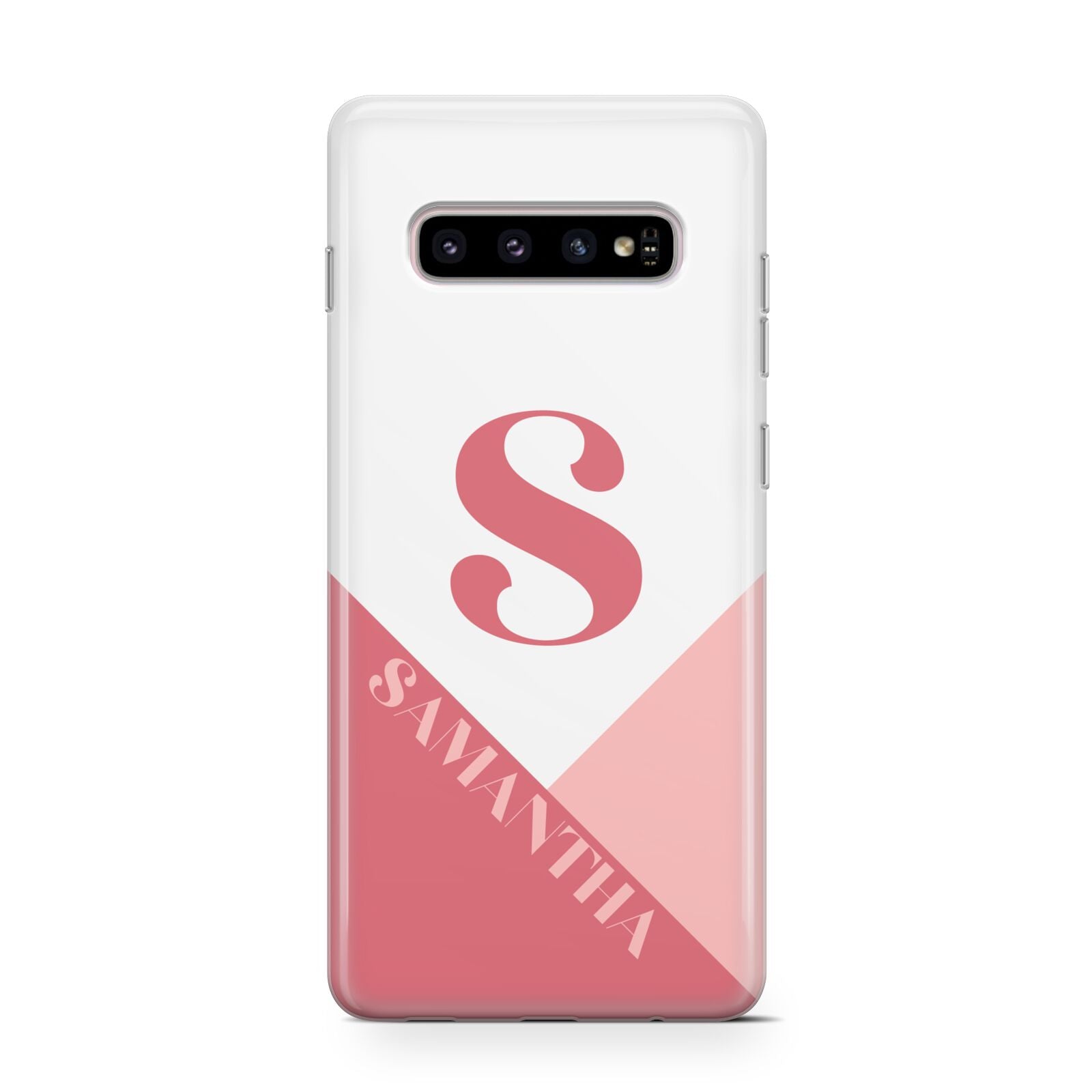 Abstract Pink Initial with Name Samsung Galaxy S10 Case