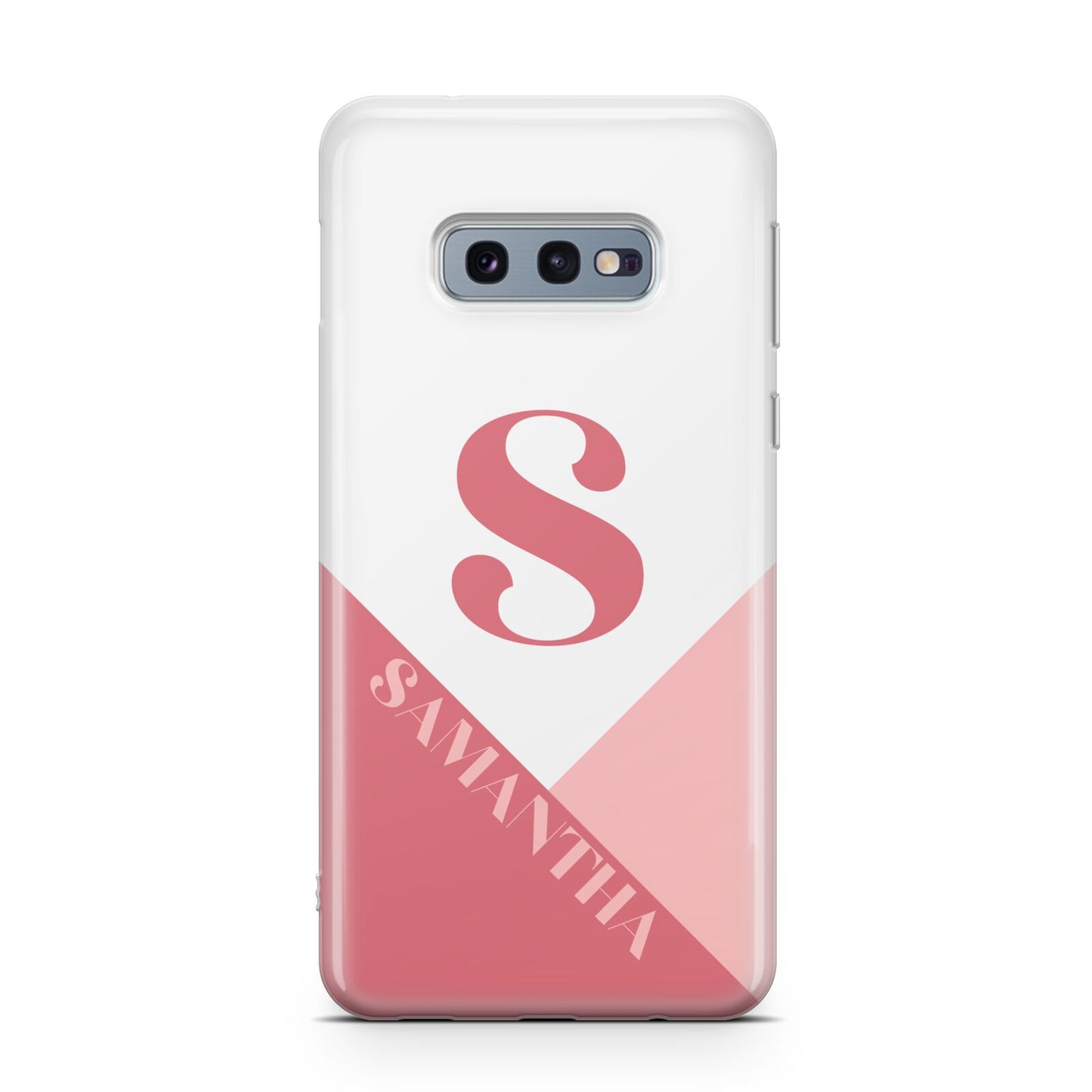 Abstract Pink Initial with Name Samsung Galaxy S10E Case