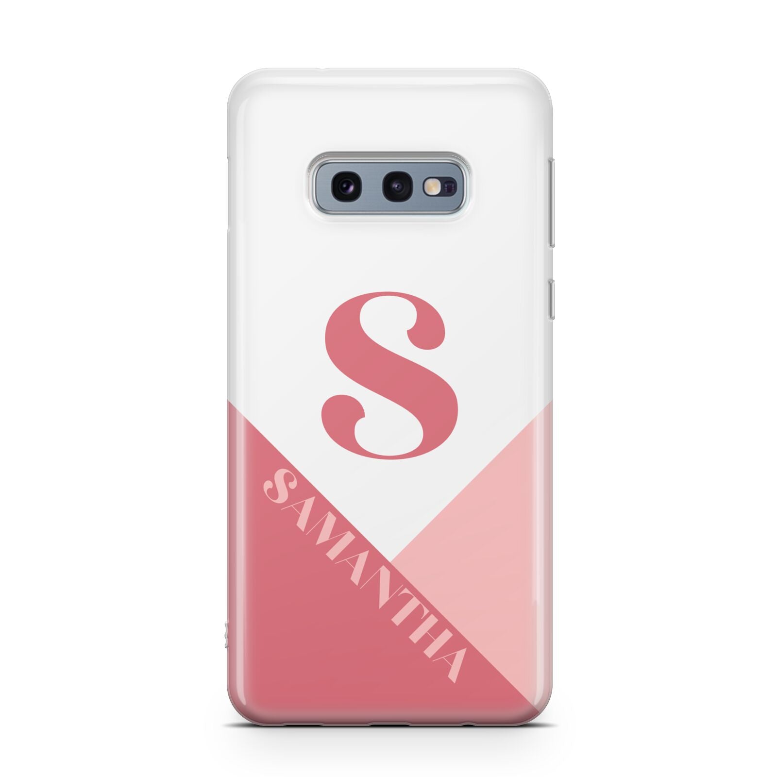 Abstract Pink Initial with Name Samsung Galaxy S10E Case