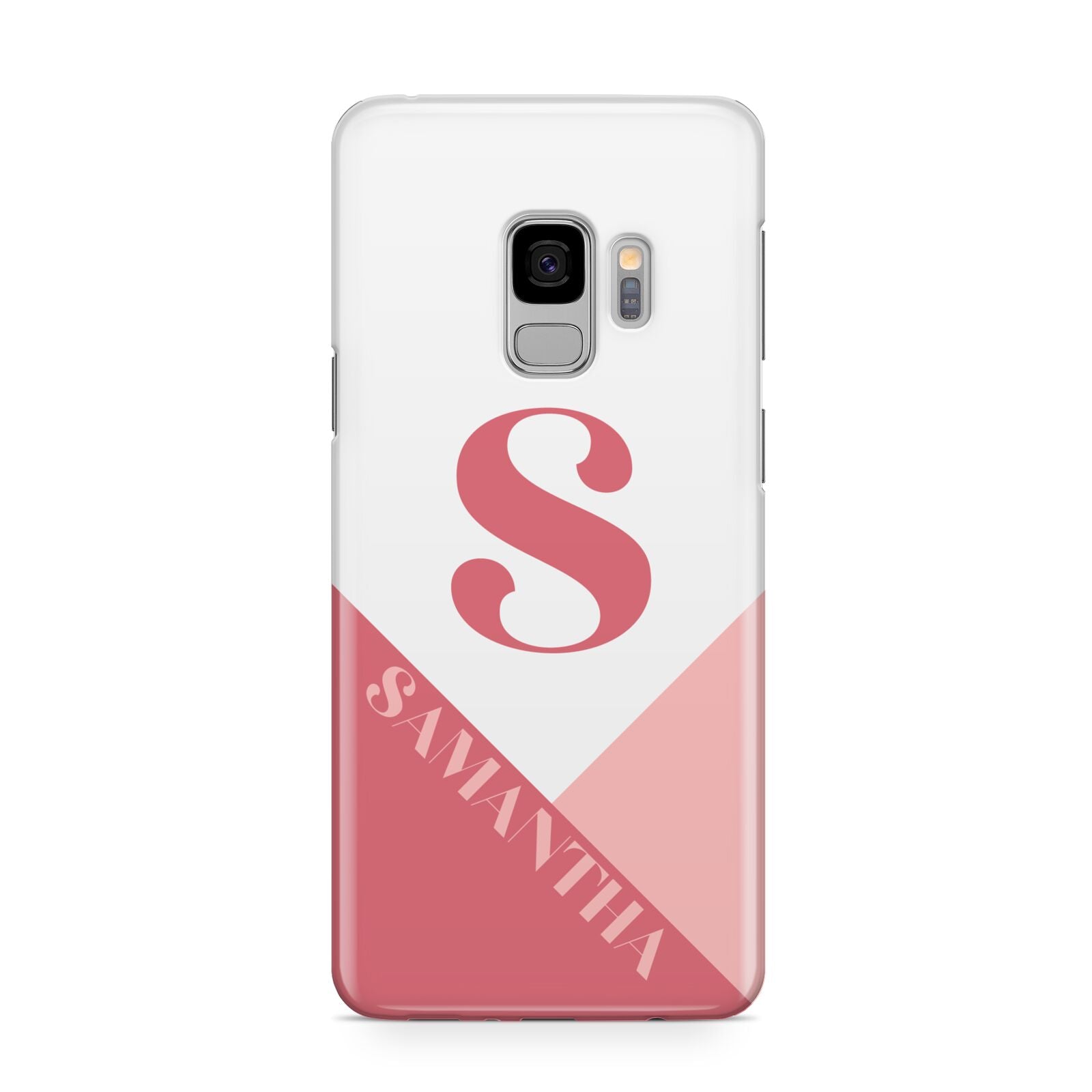 Abstract Pink Initial with Name Samsung Galaxy S9 Case
