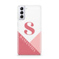 Abstract Pink Initial with Name Samsung S21 Plus Phone Case