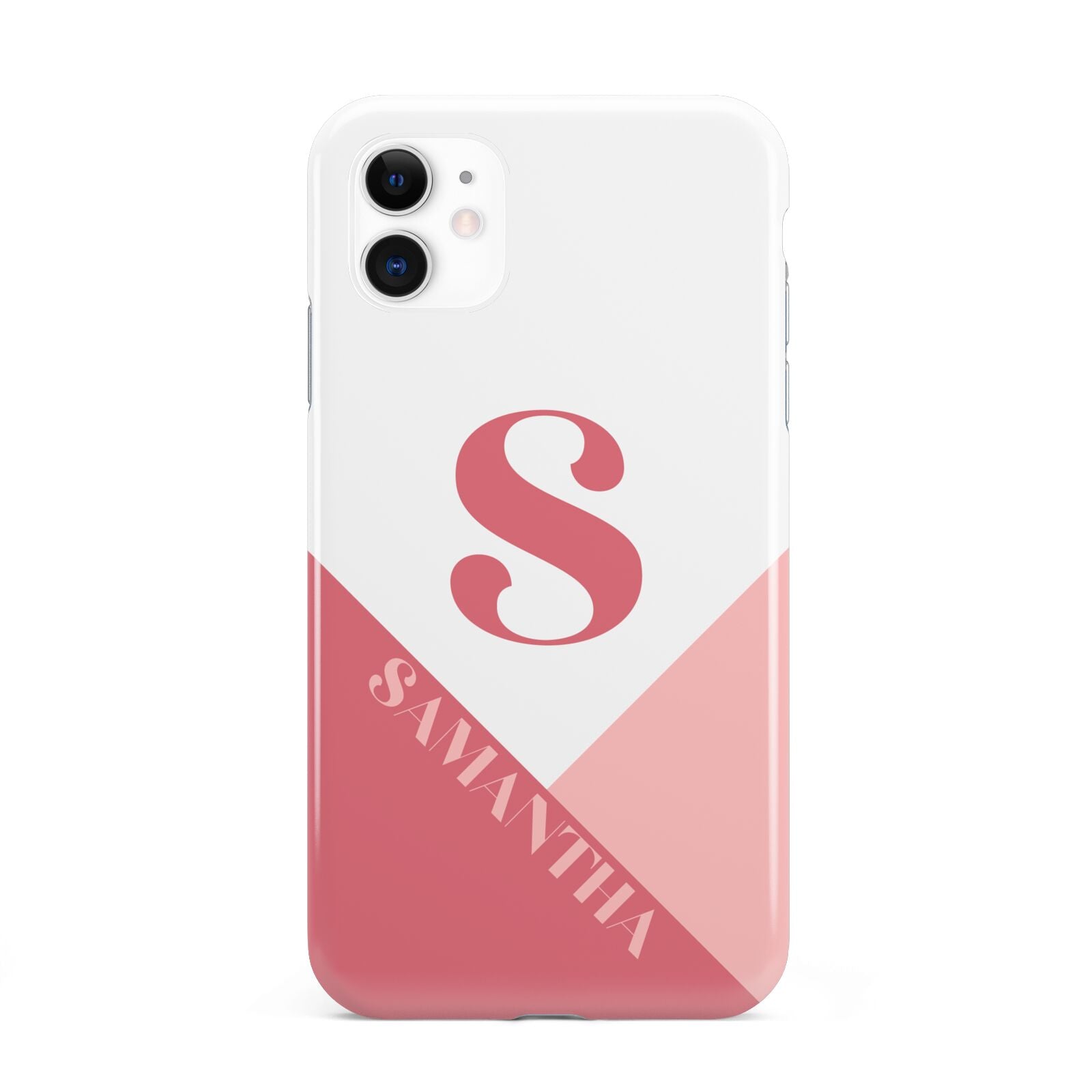 Abstract Pink Initial with Name iPhone 11 3D Tough Case