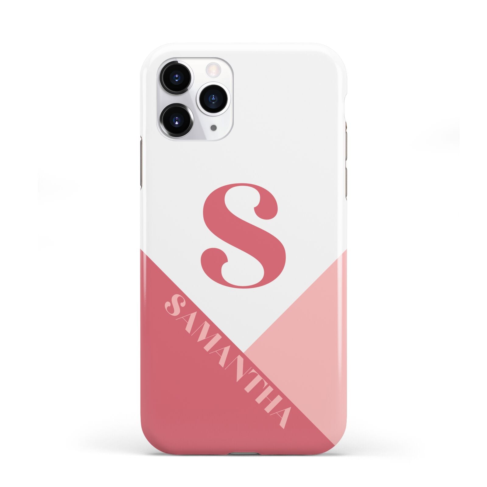 Abstract Pink Initial with Name iPhone 11 Pro 3D Tough Case