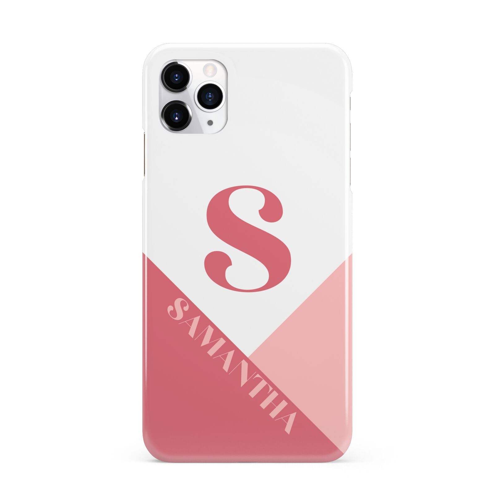 Abstract Pink Initial with Name iPhone 11 Pro Max 3D Snap Case