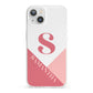 Abstract Pink Initial with Name iPhone 13 Clear Bumper Case