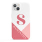 Abstract Pink Initial with Name iPhone 13 Full Wrap 3D Snap Case