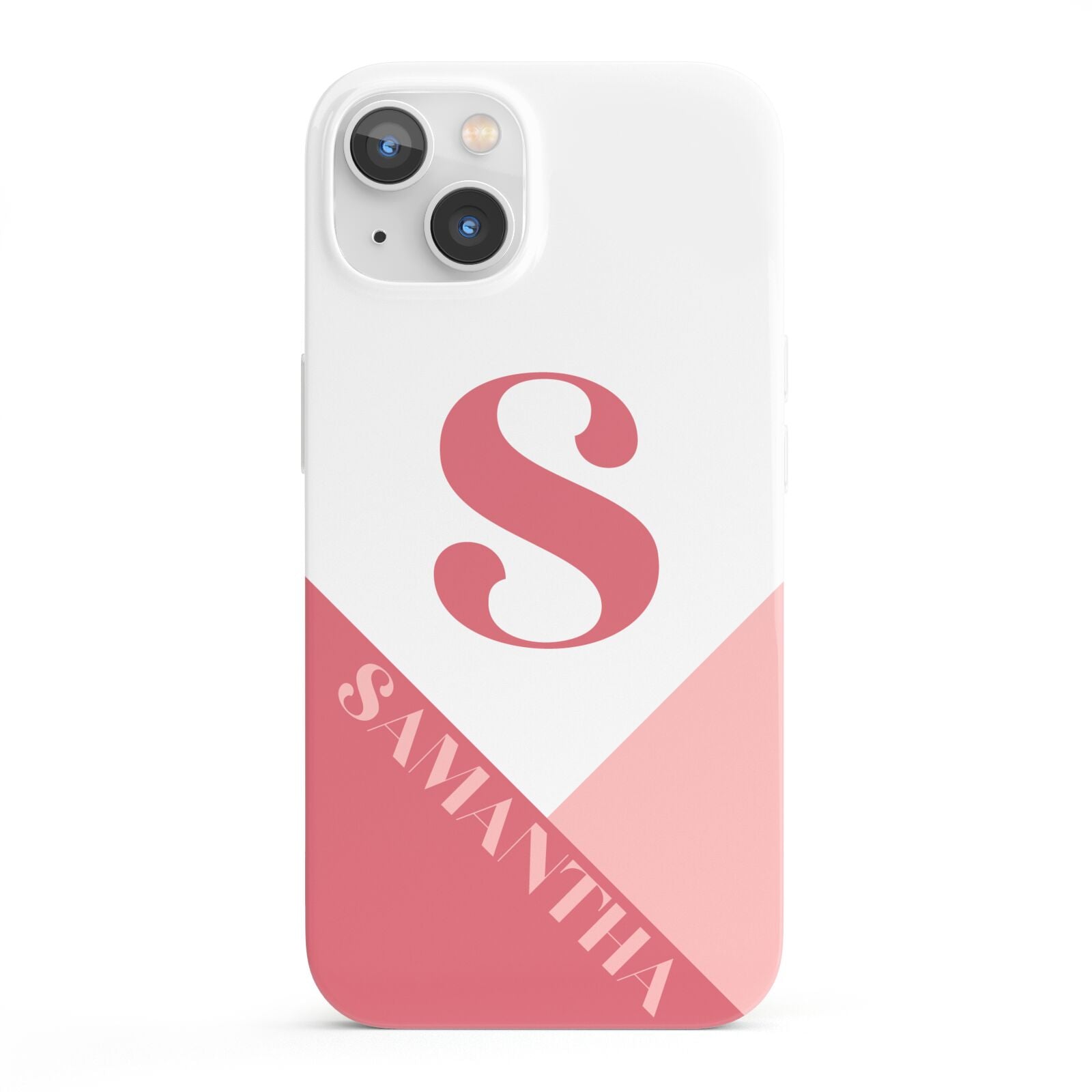 Abstract Pink Initial with Name iPhone 13 Full Wrap 3D Snap Case