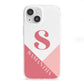 Abstract Pink Initial with Name iPhone 13 Mini Clear Bumper Case
