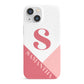 Abstract Pink Initial with Name iPhone 13 Mini Full Wrap 3D Snap Case