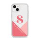 Abstract Pink Initial with Name iPhone 14 Clear Tough Case Starlight