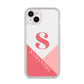 Abstract Pink Initial with Name iPhone 14 Plus Clear Tough Case Starlight