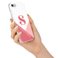 Abstract Pink Initial with Name iPhone 7 Bumper Case on Silver iPhone Alternative Image