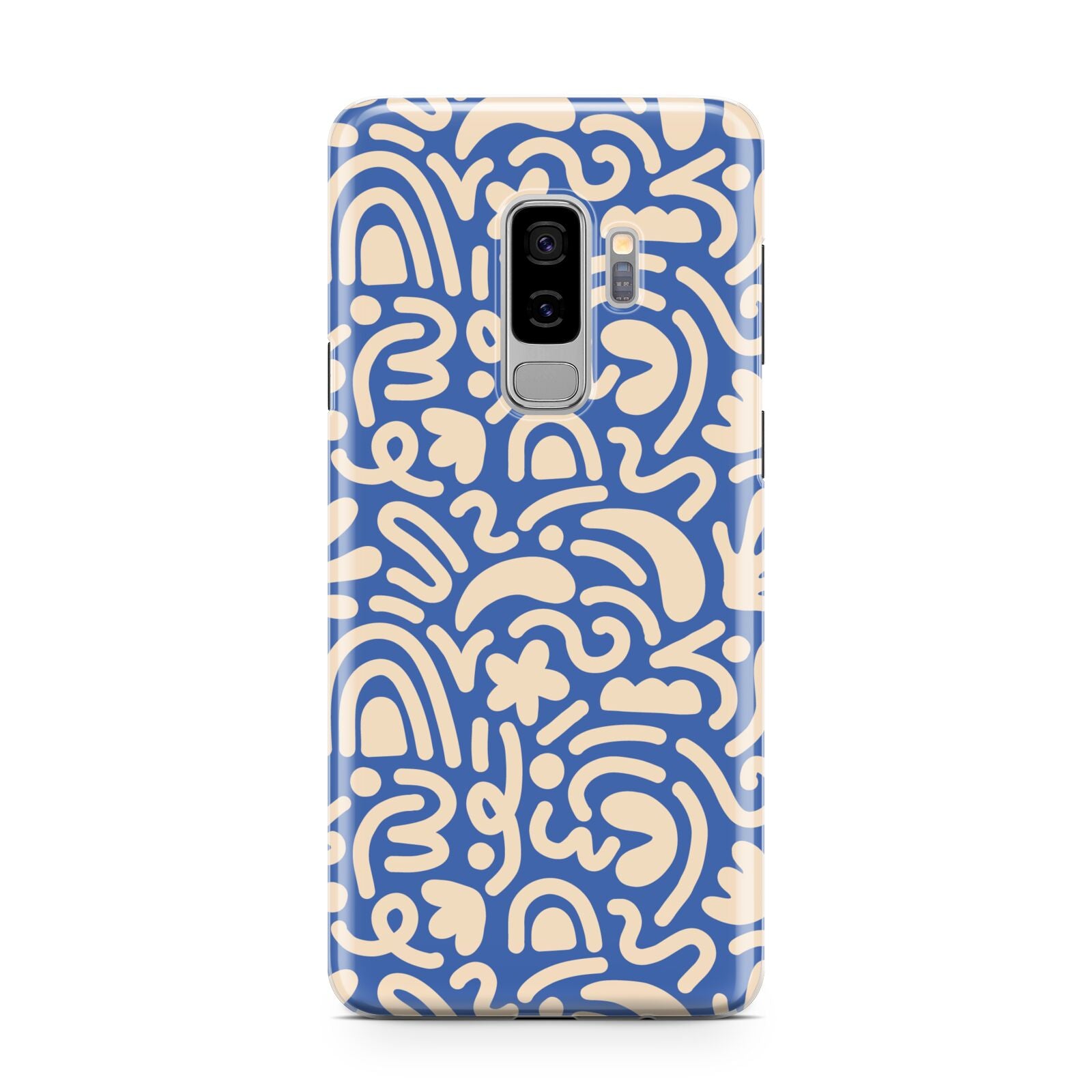 Abstract Samsung Galaxy S9 Plus Case on Silver phone