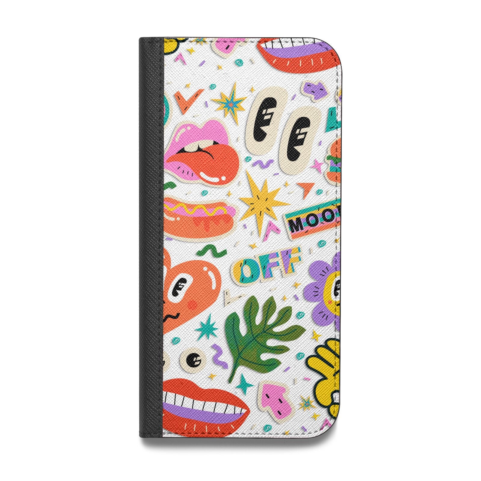Abstract Shape Sticker Vegan Leather Flip Samsung Case
