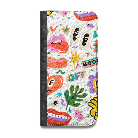 Abstract Shape Sticker Vegan Leather Flip Samsung Case