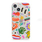 Abstract Shape Sticker iPhone 13 Mini Clear Bumper Case