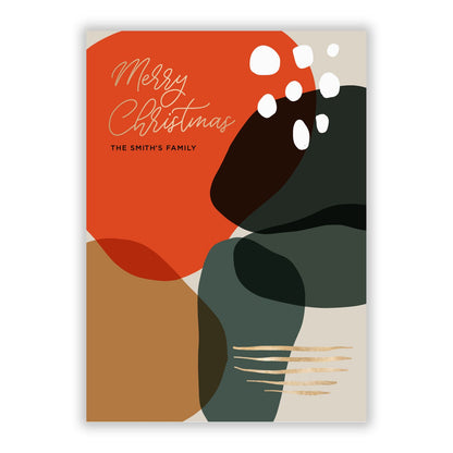 Abstract Shapes with Family Name A5 Flat Greetings Card