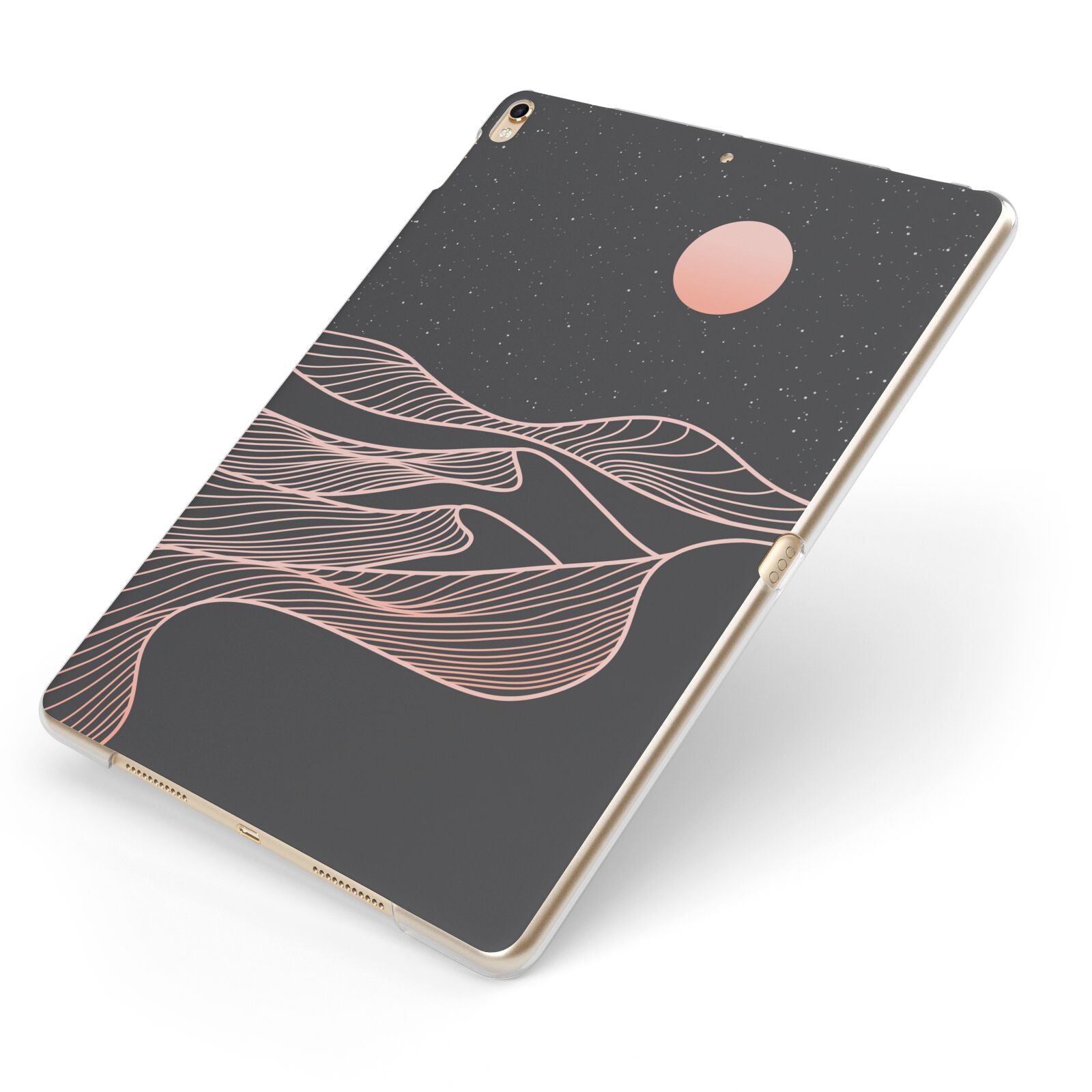 Abstract Sunset Apple iPad Case on Gold iPad Side View