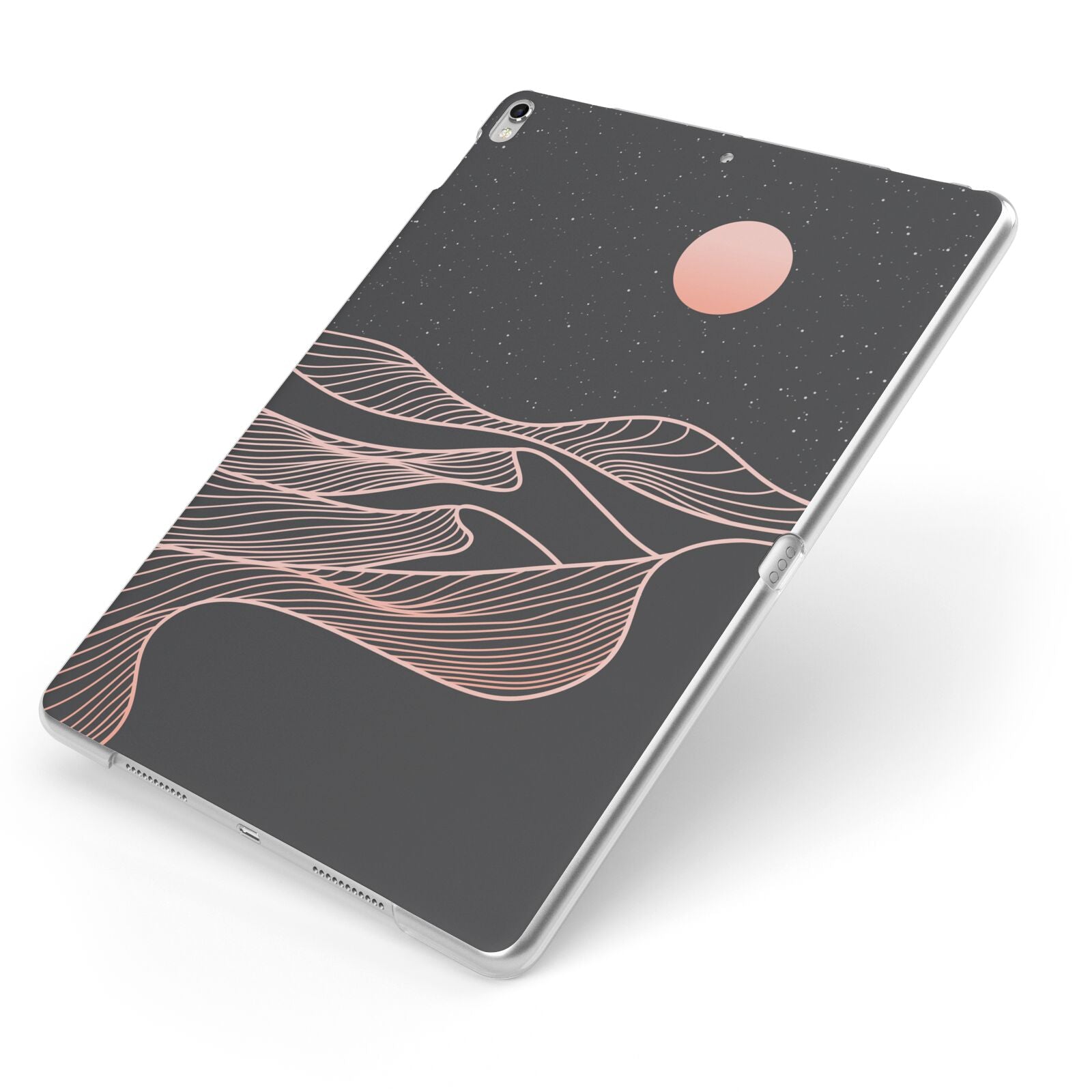 Abstract Sunset Apple iPad Case on Silver iPad Side View