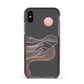 Abstract Sunset Apple iPhone Xs Impact Case Black Edge on Black Phone