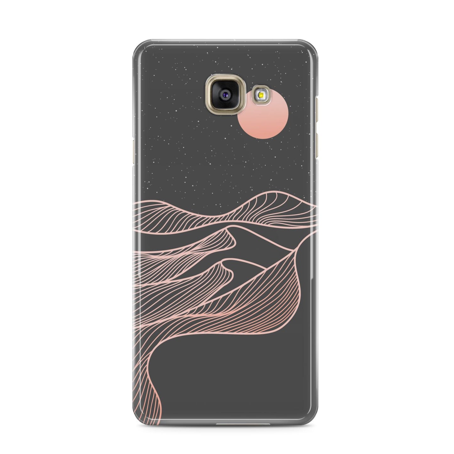Abstract Sunset Samsung Galaxy A3 2016 Case on gold phone