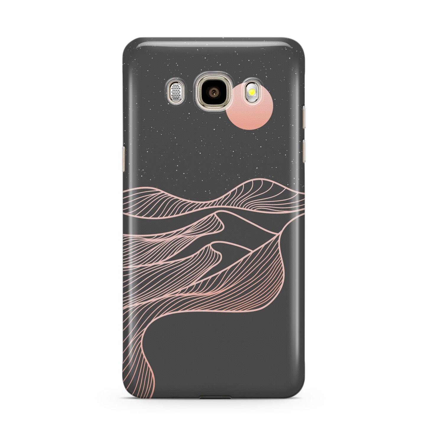 Abstract Sunset Samsung Galaxy J7 2016 Case on gold phone