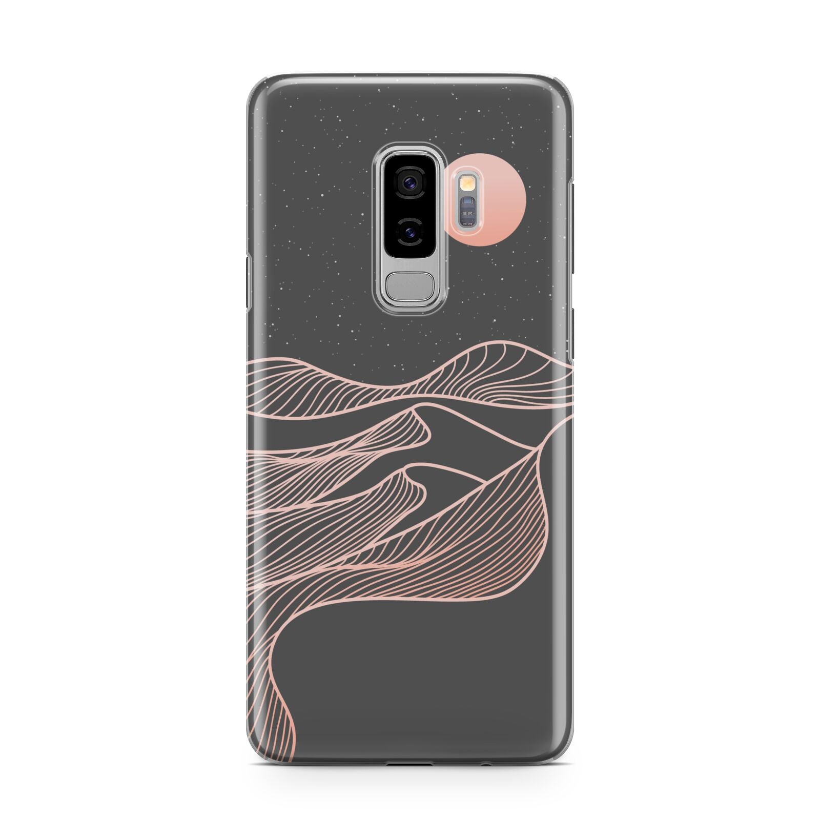 Abstract Sunset Samsung Galaxy S9 Plus Case on Silver phone