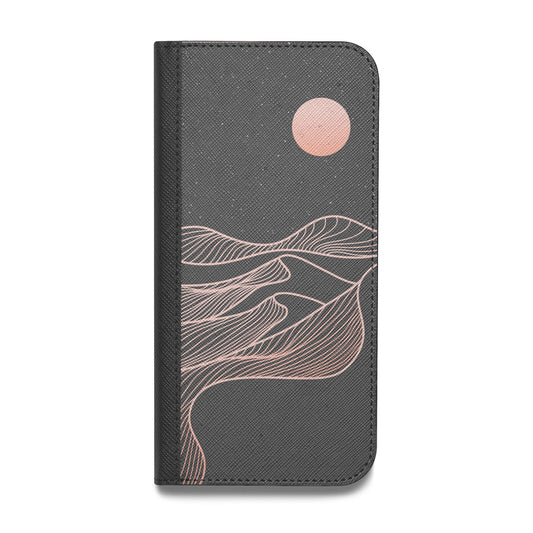 Abstract Sunset Vegan Leather Flip iPhone Case