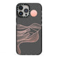 Abstract Sunset iPhone 13 Pro Max Black Impact Case on Silver phone