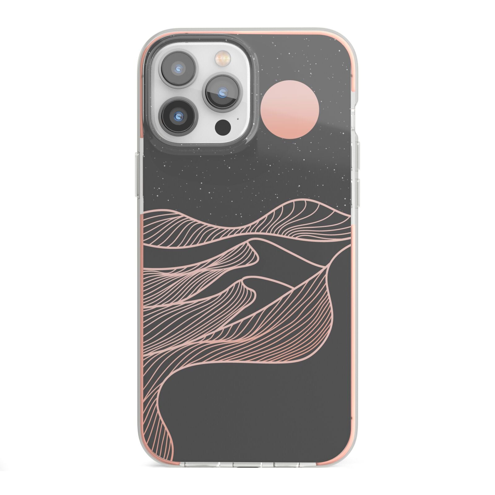 Abstract Sunset iPhone 13 Pro Max TPU Impact Case with Pink Edges
