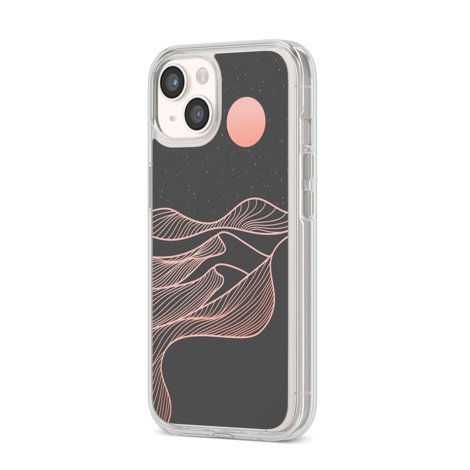 Abstract Sunset iPhone 14 Clear Tough Case Starlight Angled Image